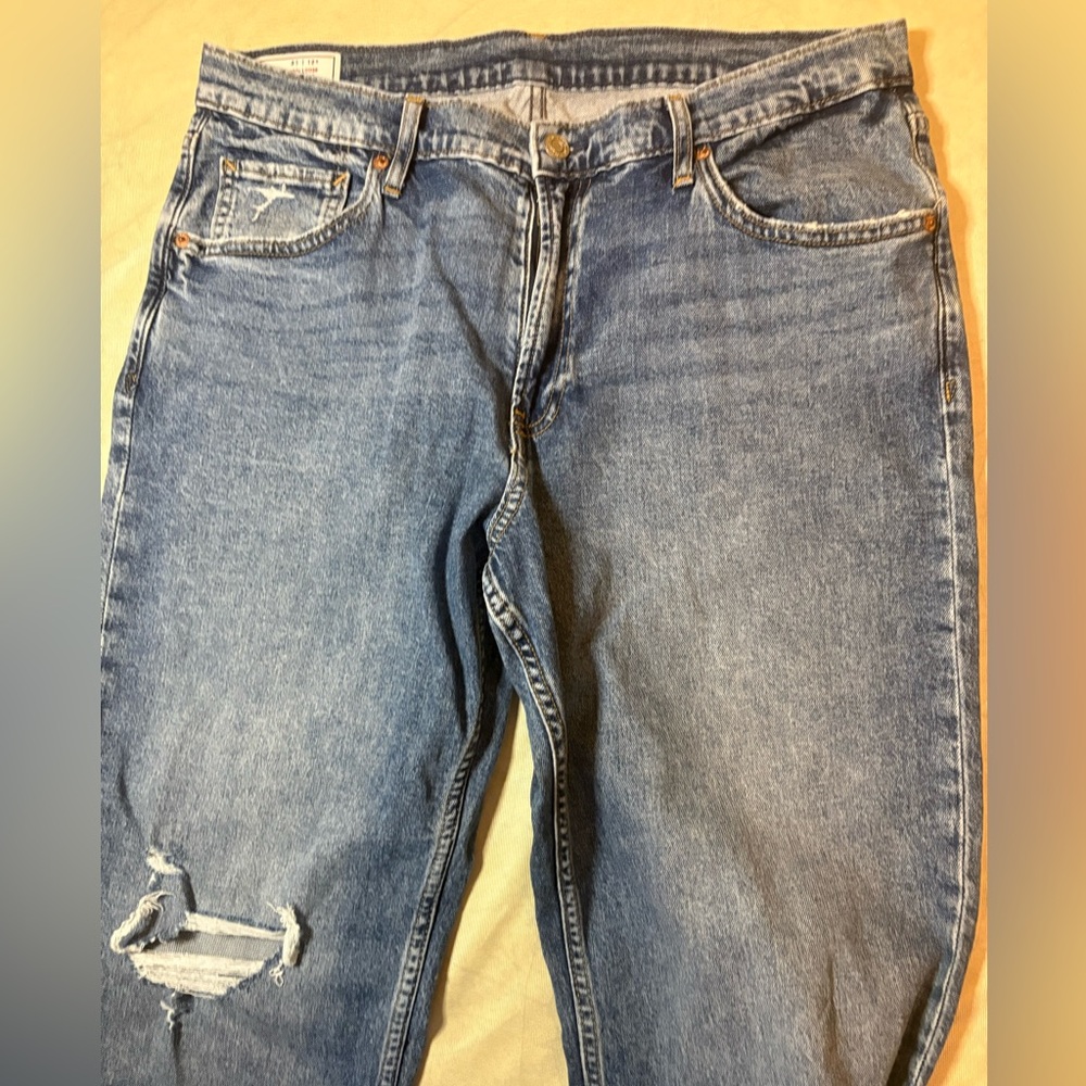GAP Women's Light Blue Distressed Boyfriend Jeans 90s loose mid rise